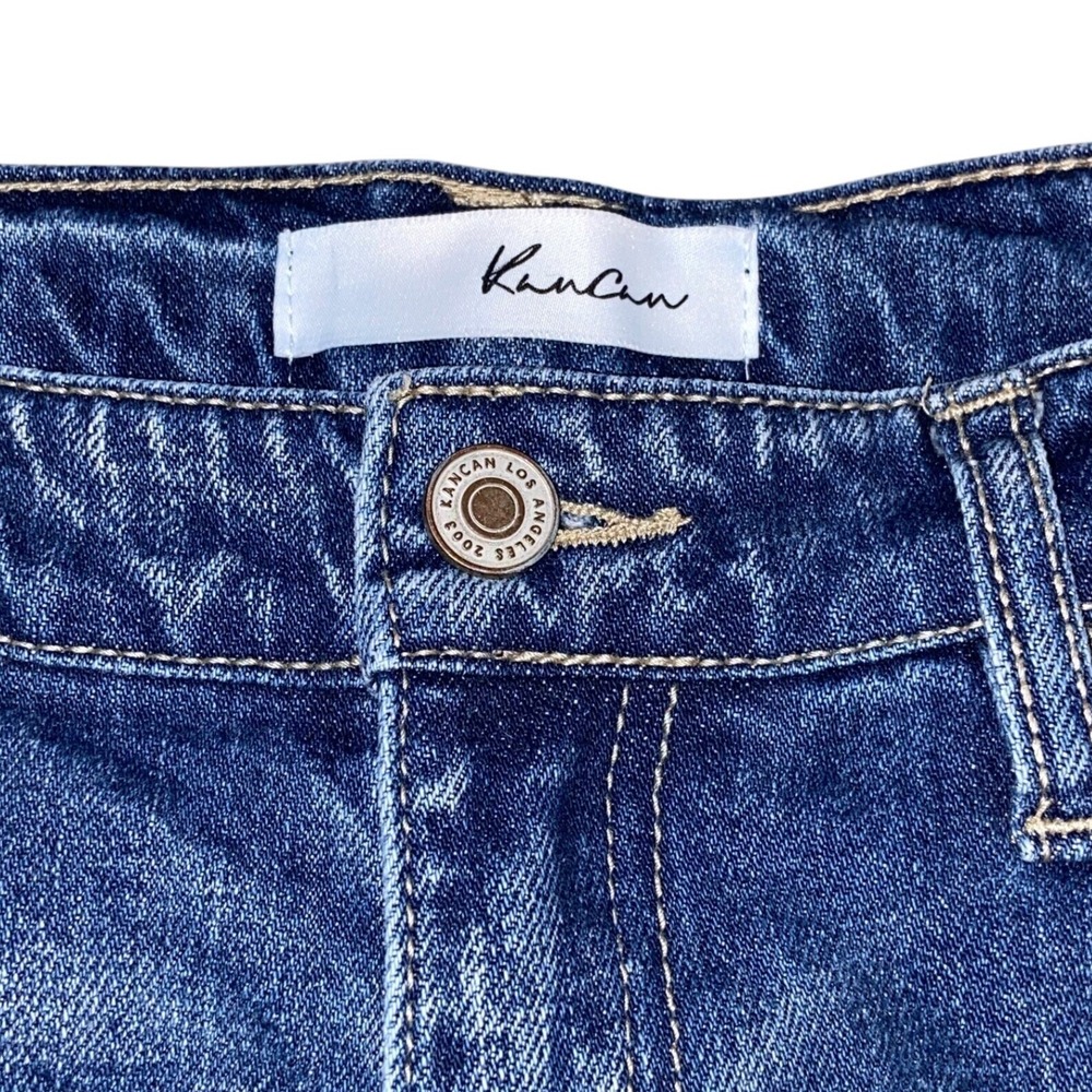 Kancan Estilo‎ Distressed Ankle Skinny Jeans Ripped Denim Blue Wash Size 7/27 - Picture 3 of 11